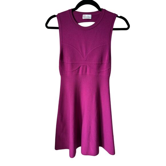 RED Valentino Fuchsia Knit Mini Sleeveless Dress Size XS Designer MadeinItaly - Picture 2 of 9